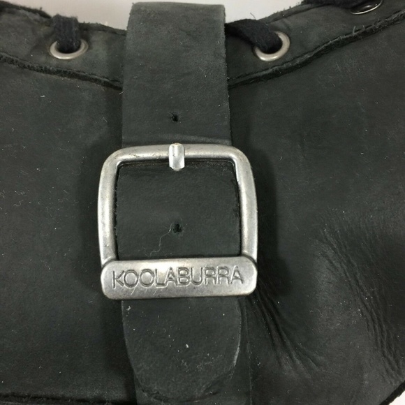 Koolaburra Black Leather Boots Shearling Womens 6 - Picture 5 of 8